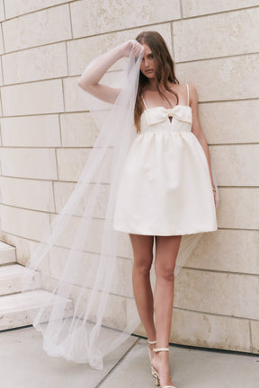 ENDLESS ROSE - Bead Embellished Bow Mini Dress - DRESSES available at Objectrare
