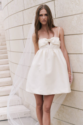ENDLESS ROSE - Bead Embellished Bow Mini Dress - DRESSES available at Objectrare