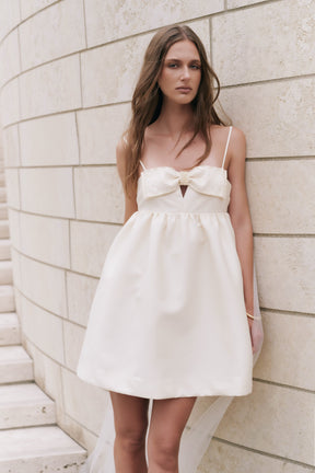 ENDLESS ROSE - Bead Embellished Bow Mini Dress - DRESSES available at Objectrare