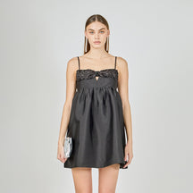 ENDLESS ROSE - Bead Embellished Bow Mini Dress - DRESSES available at Objectrare