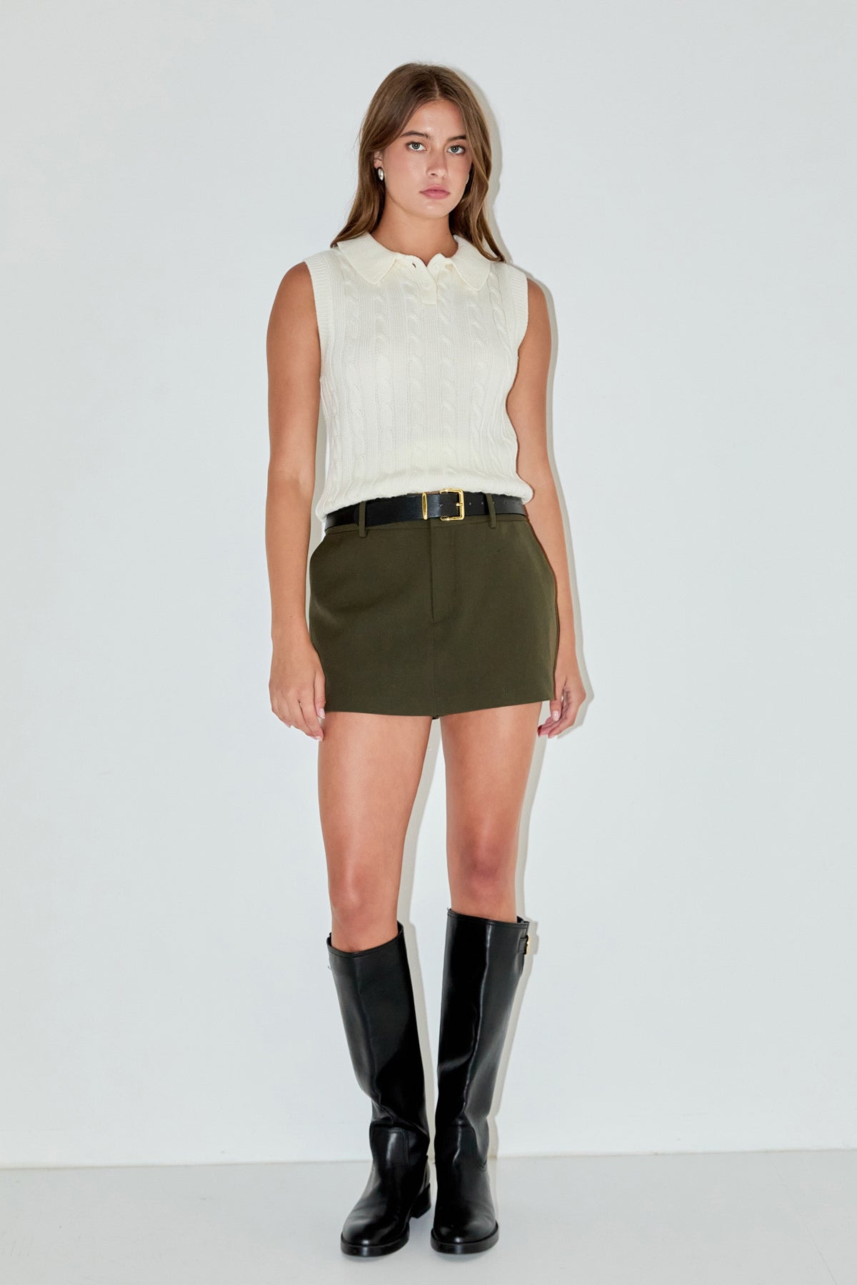 GREY LAB - Low Waisted Mini Skort - SKORTS available at Objectrare
