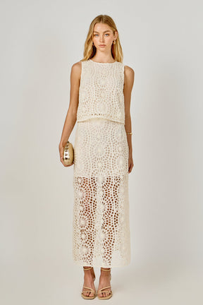 ENDLESS ROSE - Textured Midi Skirt - SKIRTS available at Objectrare