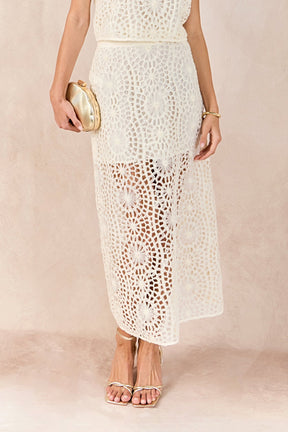 ENDLESS ROSE - Textured Midi Skirt - SKIRTS available at Objectrare