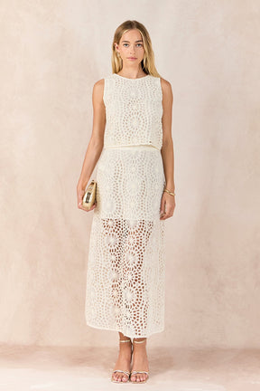 ENDLESS ROSE - Textured Midi Skirt - SKIRTS available at Objectrare