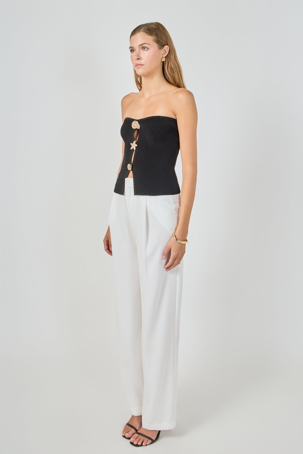 Seashell Trim Tube Knit Top