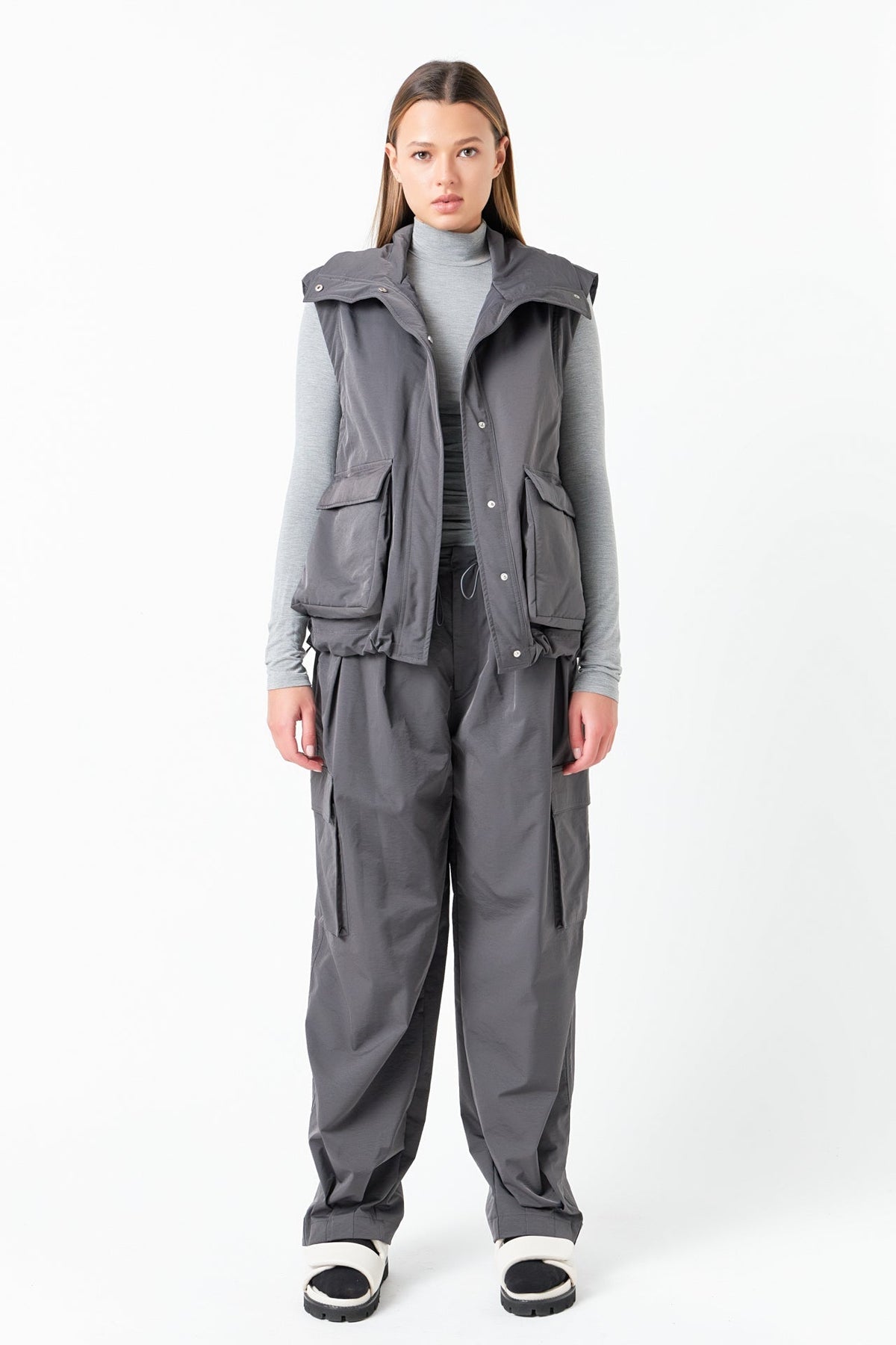 Grey Lab - Snap Button Boxy Vest