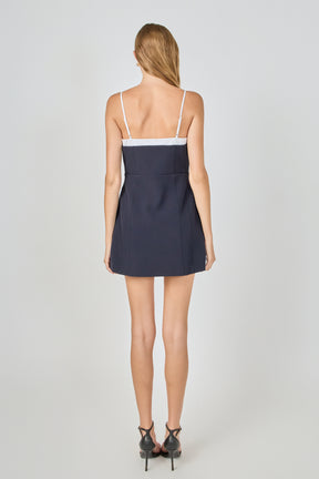 ENDLESS ROSE - Sweetheart Neck Bow Mini Dress - DRESSES available at Objectrare