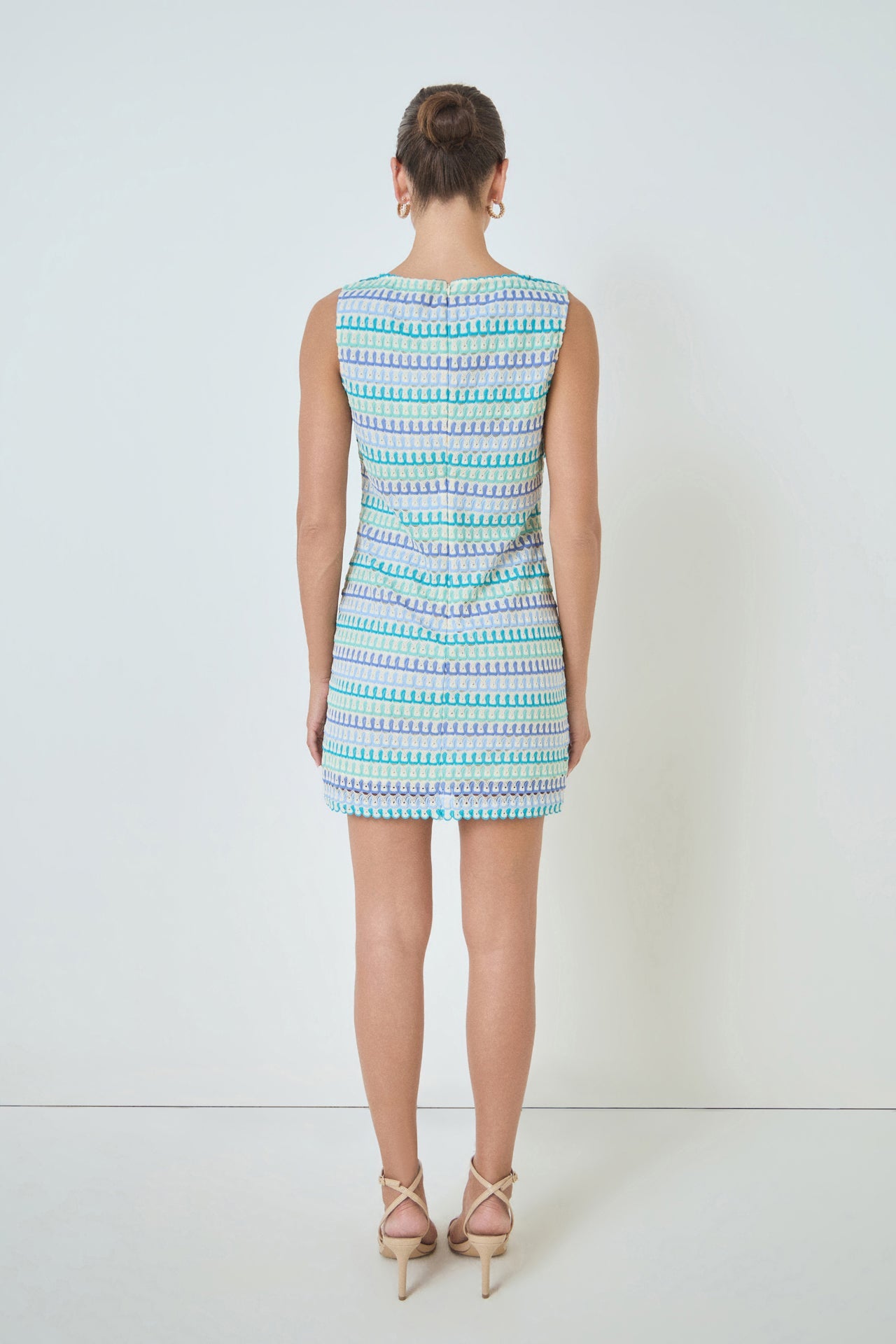 Sleeveless Striped Knit Mini Dress