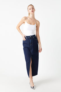 GREY LAB - Denim Maxi Skirt - SKIRTS available at Objectrare