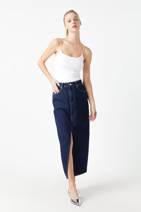 GREY LAB - Denim Maxi Skirt - SKIRTS available at Objectrare