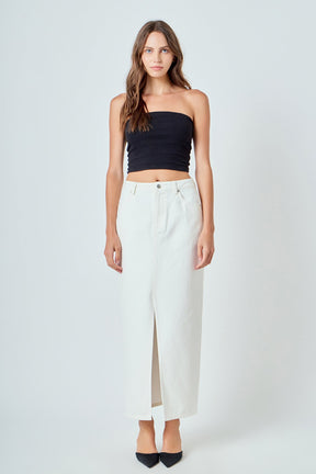 ENDLESS ROSE - Denim Maxi Skirt - SKIRTS available at Objectrare