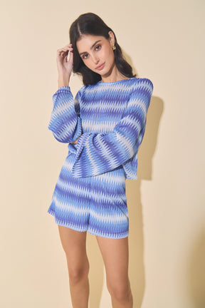 MARSY - Chevron Patterned Shorts - SHORTS available at Objectrare