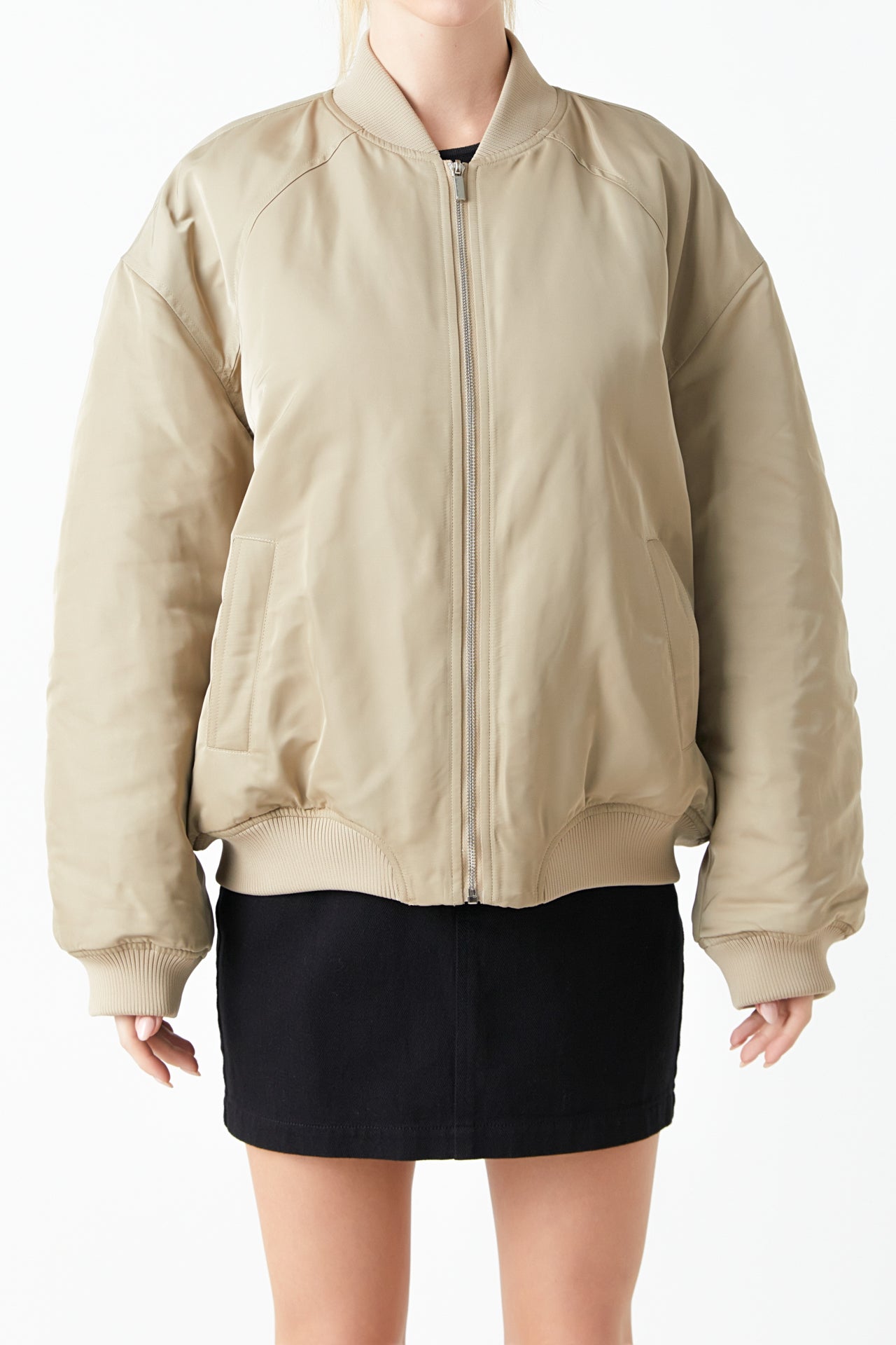 GREY LAB - Ruched Bomber Jacket - JACKETS available at Objectrare