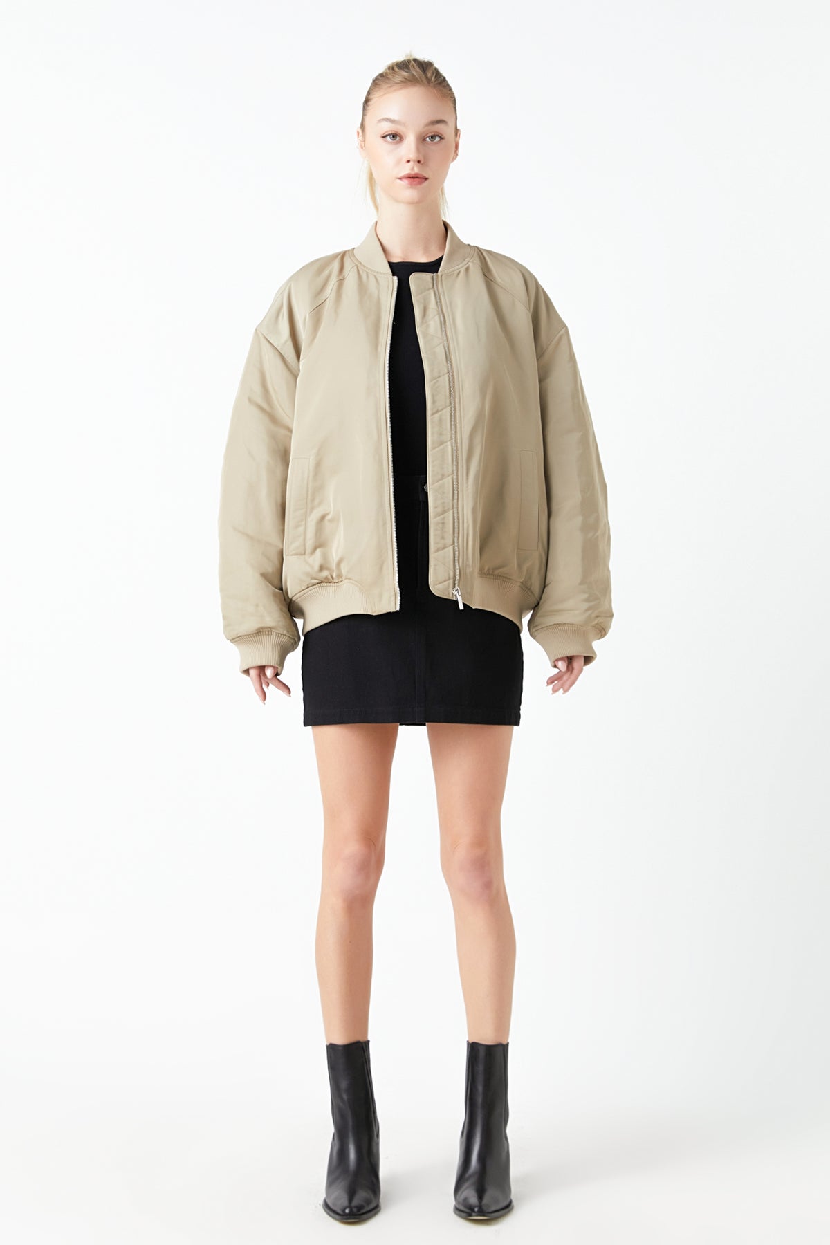GREY LAB - Ruched Bomber Jacket - JACKETS available at Objectrare