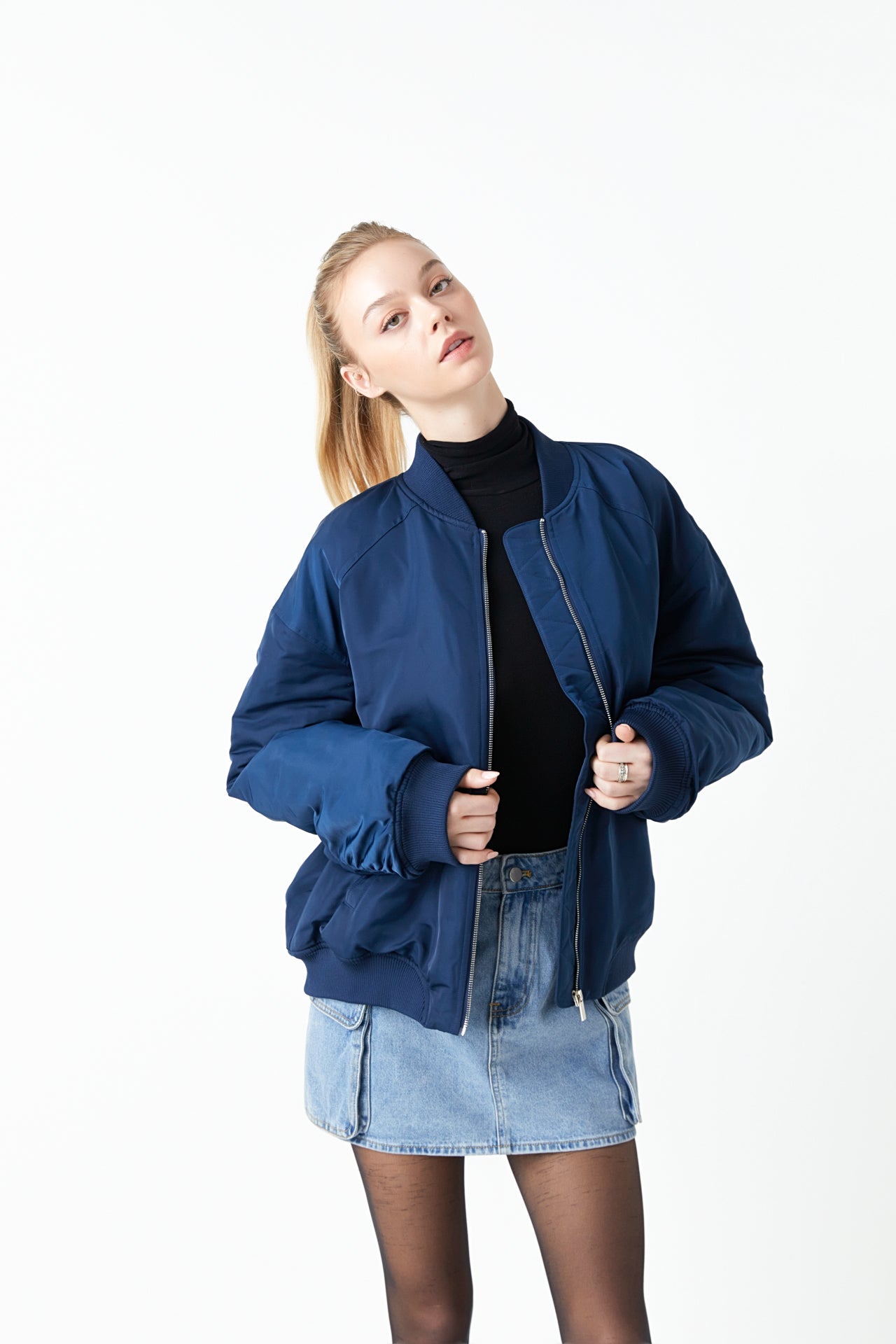 GREY LAB - Ruched Bomber Jacket - JACKETS available at Objectrare