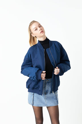 GREY LAB - Ruched Bomber Jacket - JACKETS available at Objectrare