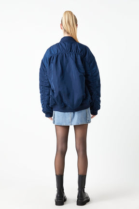 GREY LAB - Ruched Bomber Jacket - JACKETS available at Objectrare