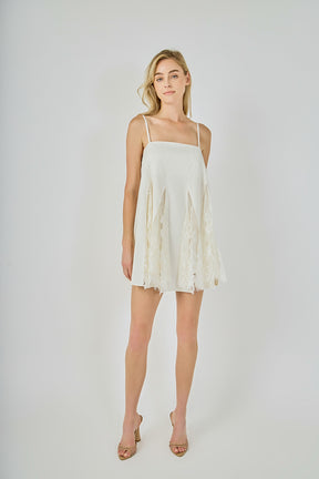 ENDLESS ROSE - Sleeveless Lace Godet Mini Dress - DRESSES available at Objectrare