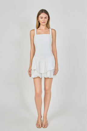 Sleeveless Bubble Tiered Mini Dress