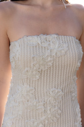 ENDLESS ROSE - Strapless Embroidered Net Maxi Dress - DRESSES available at Objectrare