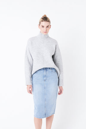 GREY LAB - Denim Midi Skirt - SKIRTS available at Objectrare