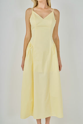 ENDLESS ROSE - V-Neck Side Puff Maxi Dress - DRESSES available at Objectrare