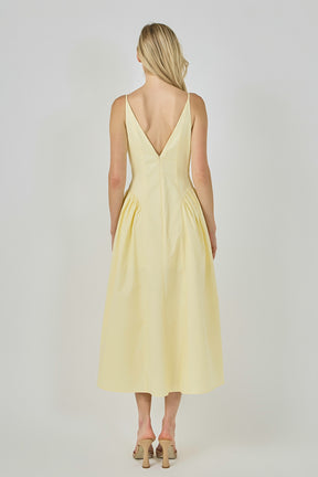 ENDLESS ROSE - V-Neck Side Puff Maxi Dress - DRESSES available at Objectrare