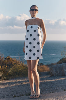 ENDLESS ROSE - Polka Dot Choker Tie Mini Dress - DRESSES available at Objectrare