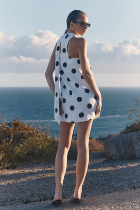 ENDLESS ROSE - Polka Dot Choker Tie Mini Dress - DRESSES available at Objectrare