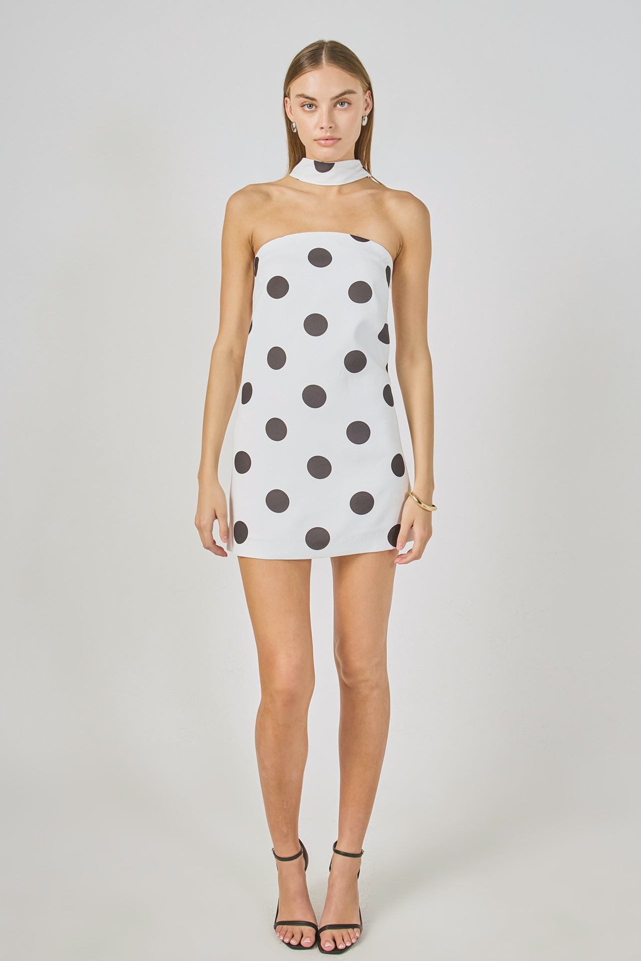 ENDLESS ROSE - Polka Dot Choker Tie Mini Dress - DRESSES available at Objectrare