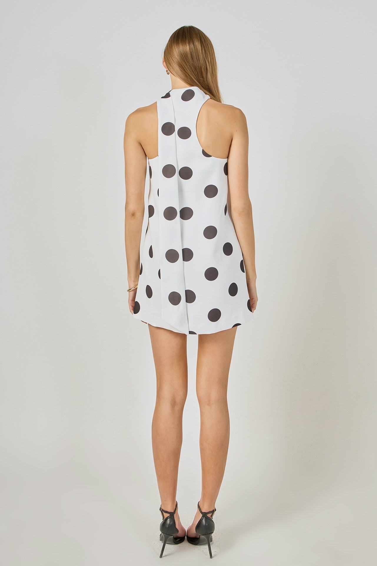 ENDLESS ROSE - Polka Dot Choker Tie Mini Dress - DRESSES available at Objectrare