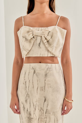 ENDLESS ROSE - Oversized Bow Cropped Top - TOPS available at Objectrare
