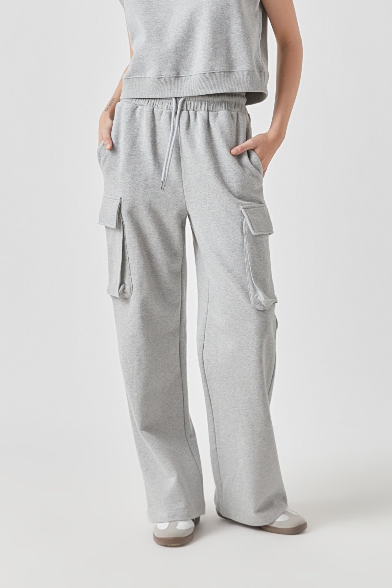 GREY LAB - Flap Pocket Wide Sweatpants - PANTS available at Objectrare