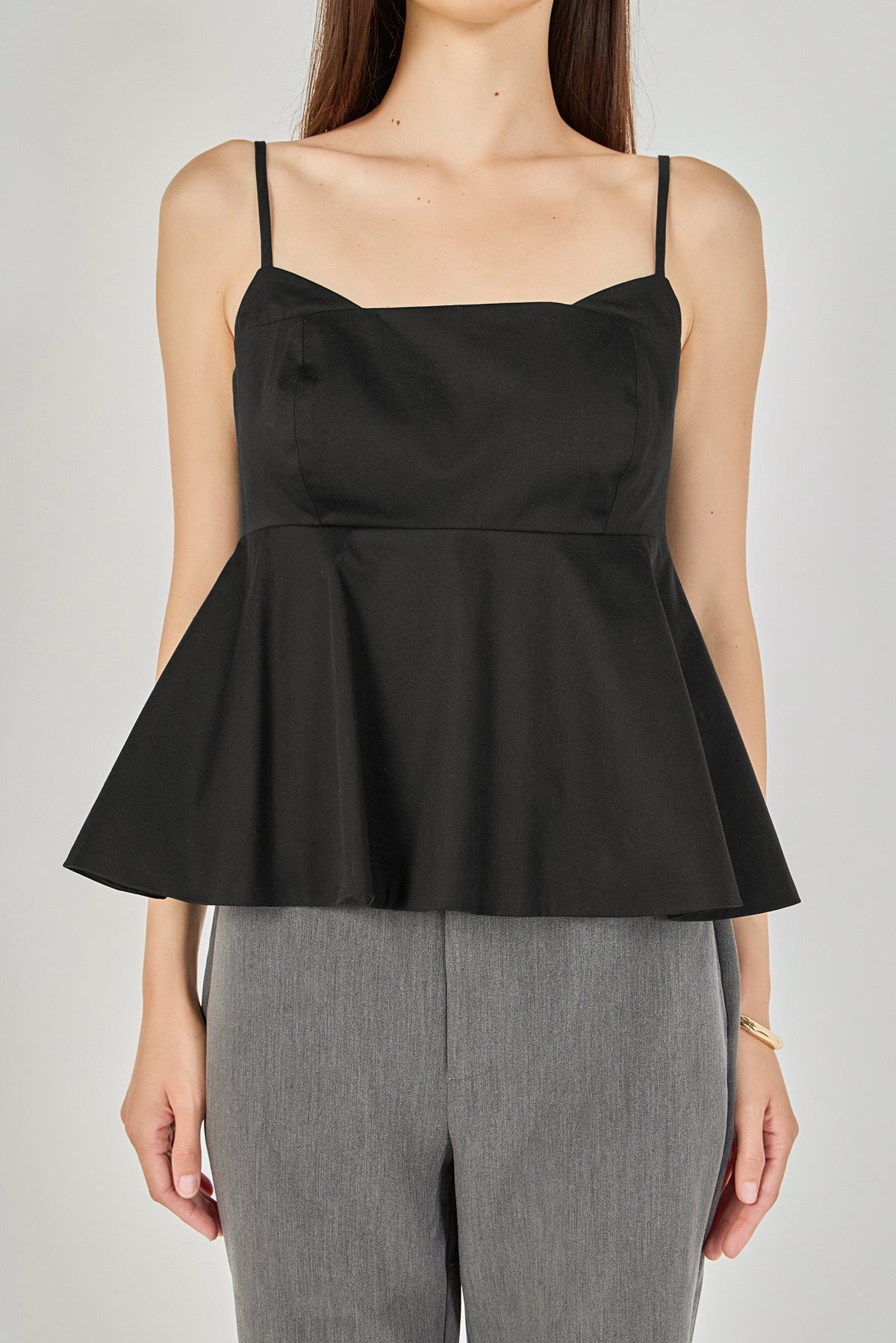 ENDLESS ROSE - Spaghetti Strap Peplum Top - TOPS available at Objectrare