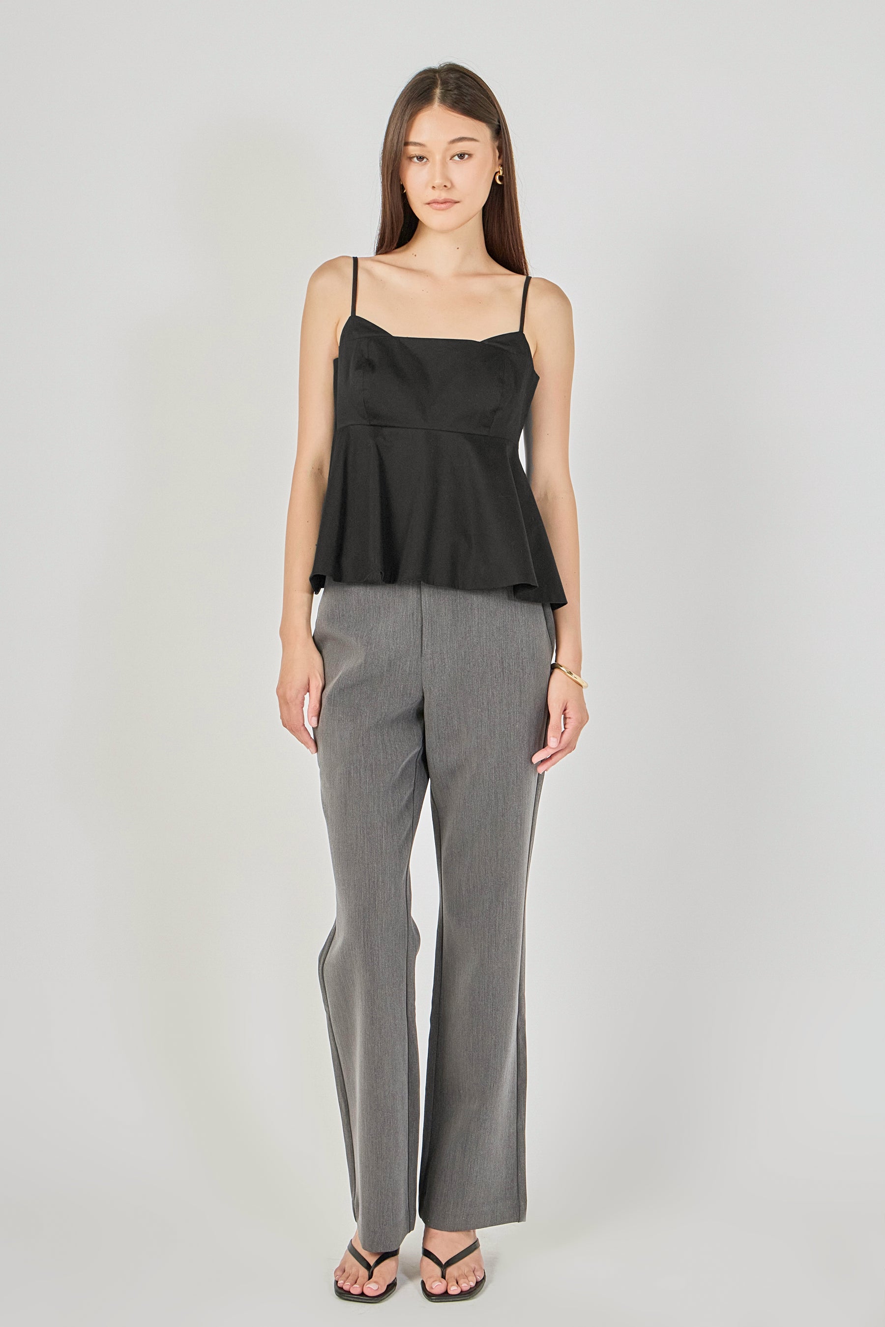 ENDLESS ROSE - Spaghetti Strap Peplum Top - TOPS available at Objectrare