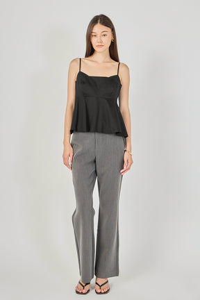 ENDLESS ROSE - Spaghetti Strap Peplum Top - TOPS available at Objectrare