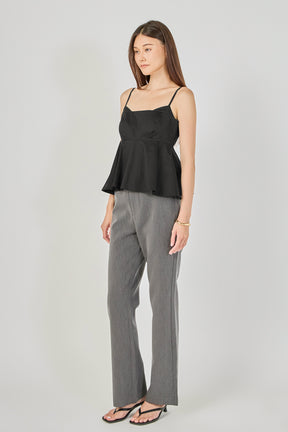 ENDLESS ROSE - Spaghetti Strap Peplum Top - TOPS available at Objectrare