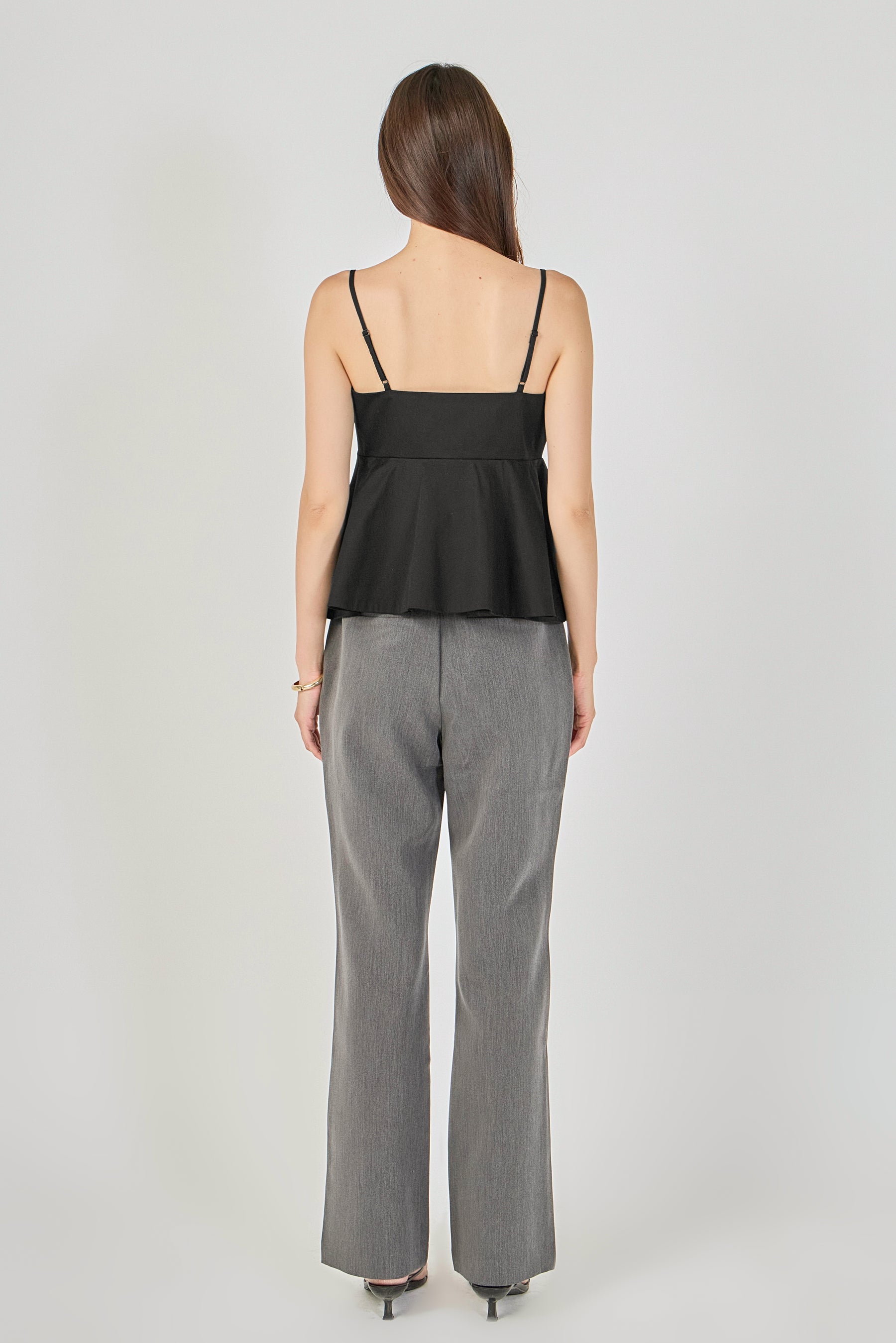 ENDLESS ROSE - Spaghetti Strap Peplum Top - TOPS available at Objectrare