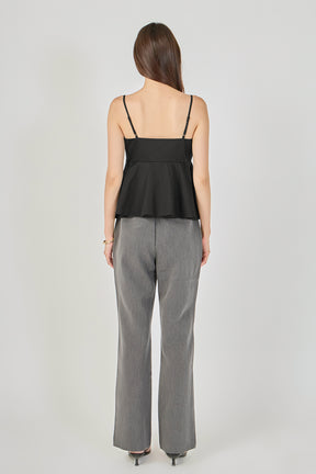 ENDLESS ROSE - Spaghetti Strap Peplum Top - TOPS available at Objectrare