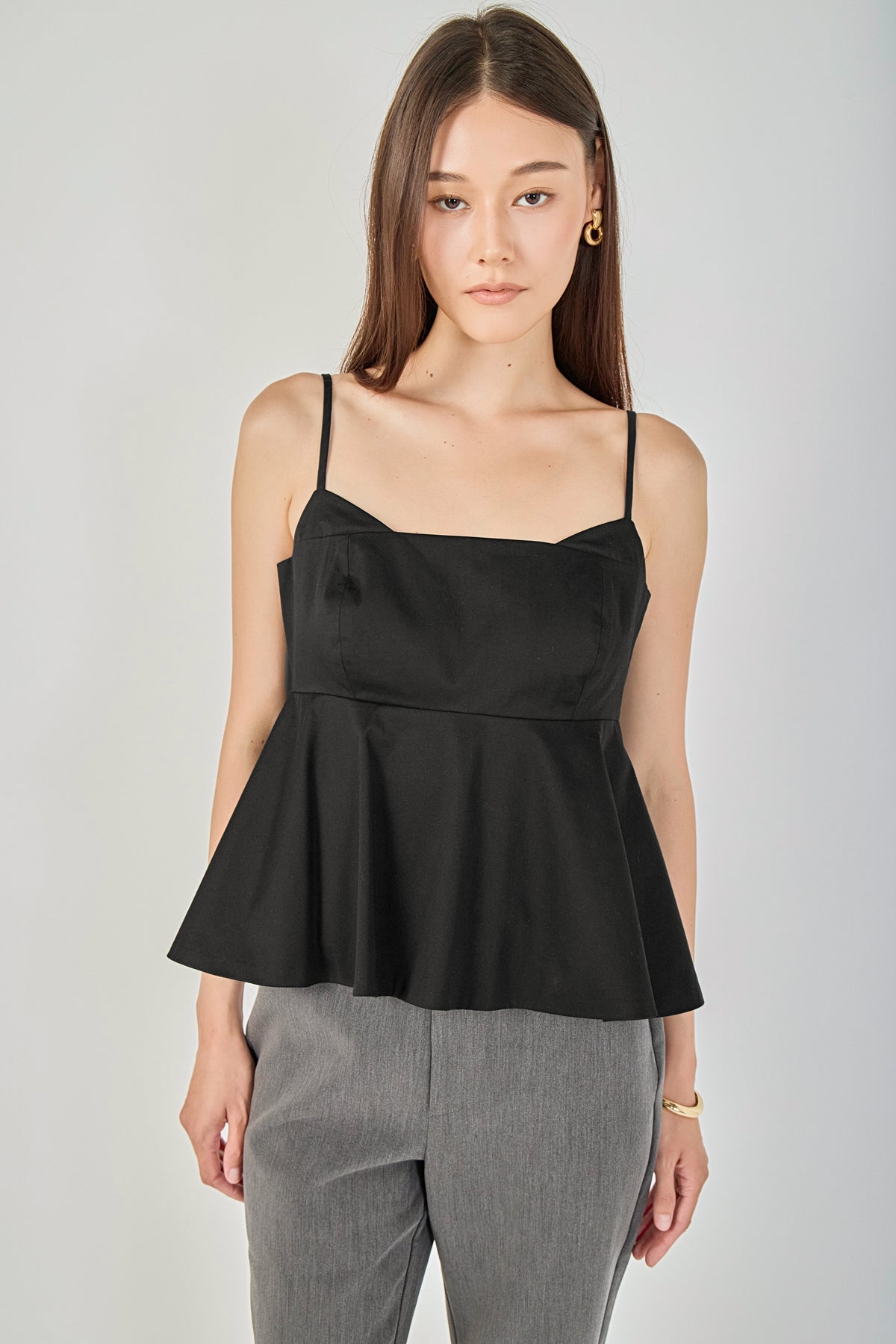 ENDLESS ROSE - Spaghetti Strap Peplum Top - TOPS available at Objectrare