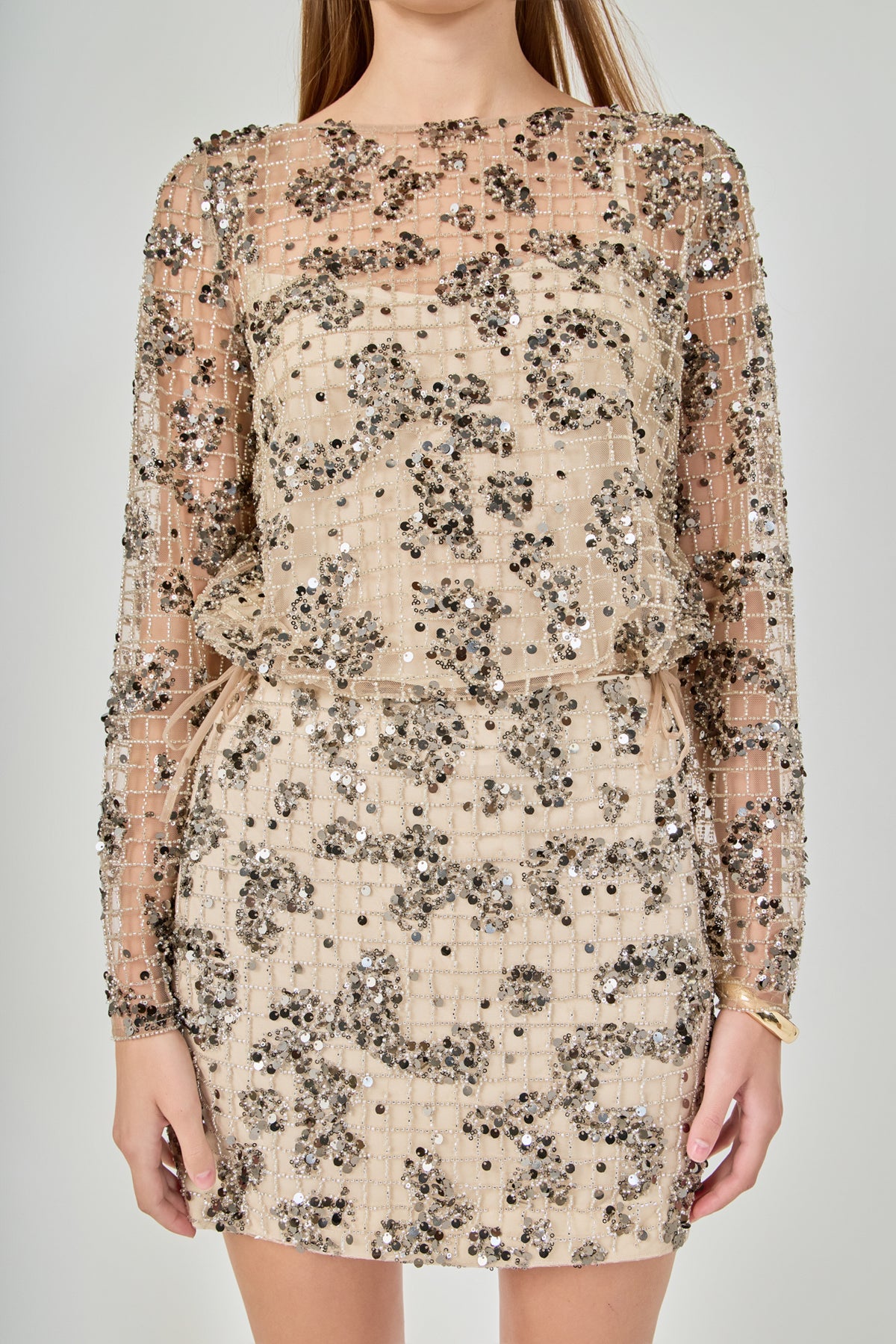 Sequin Beaded Cropped Top
