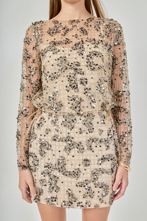 Sequin Beaded Cropped Top