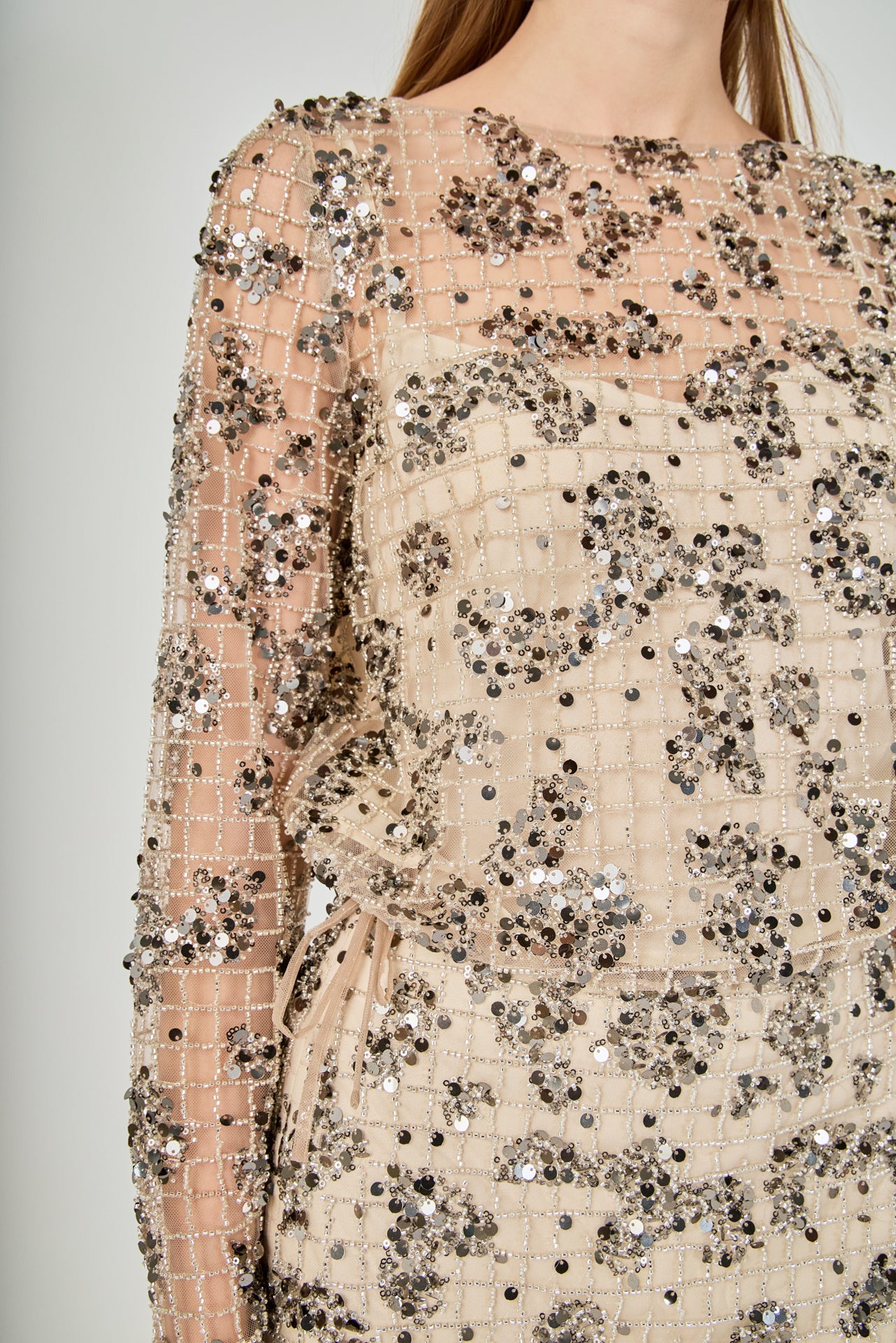 Sequin Beaded Cropped Top