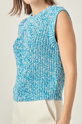 Sleeveless Ribbed Knit Sweater