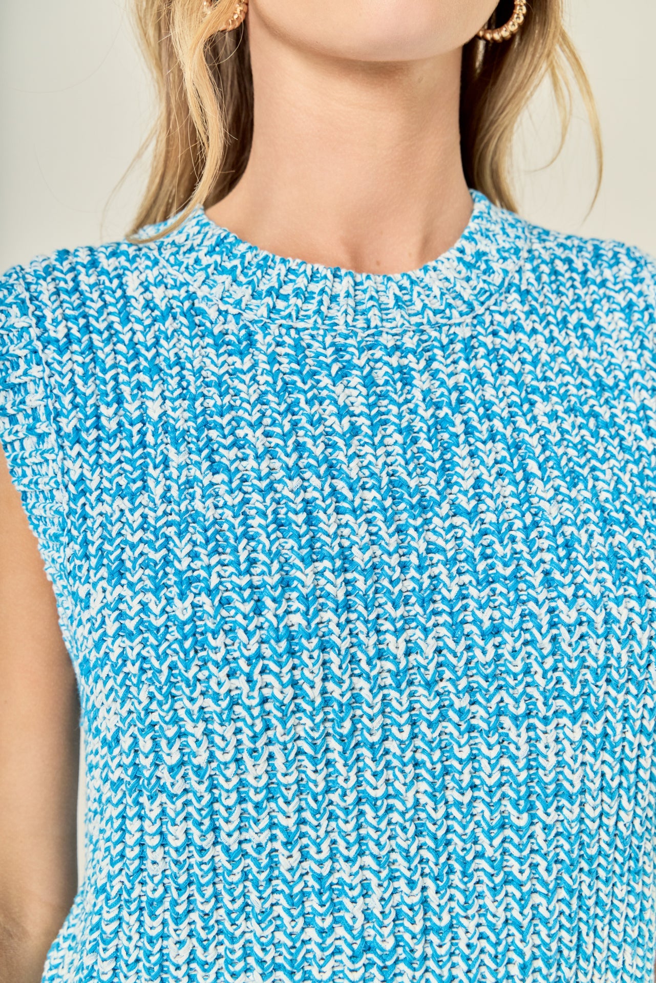 Sleeveless Ribbed Knit Sweater