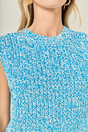 Sleeveless Ribbed Knit Sweater