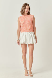 Sleeveless Ribbed Knit Sweater