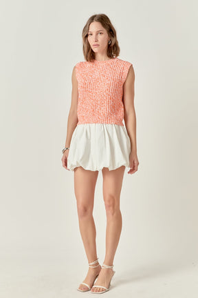 Sleeveless Ribbed Knit Sweater