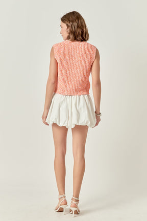 Sleeveless Ribbed Knit Sweater