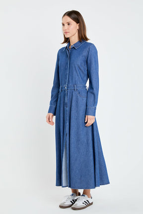 GREY LAB - Button Up Denim Maxi Dress - DRESSES available at Objectrare